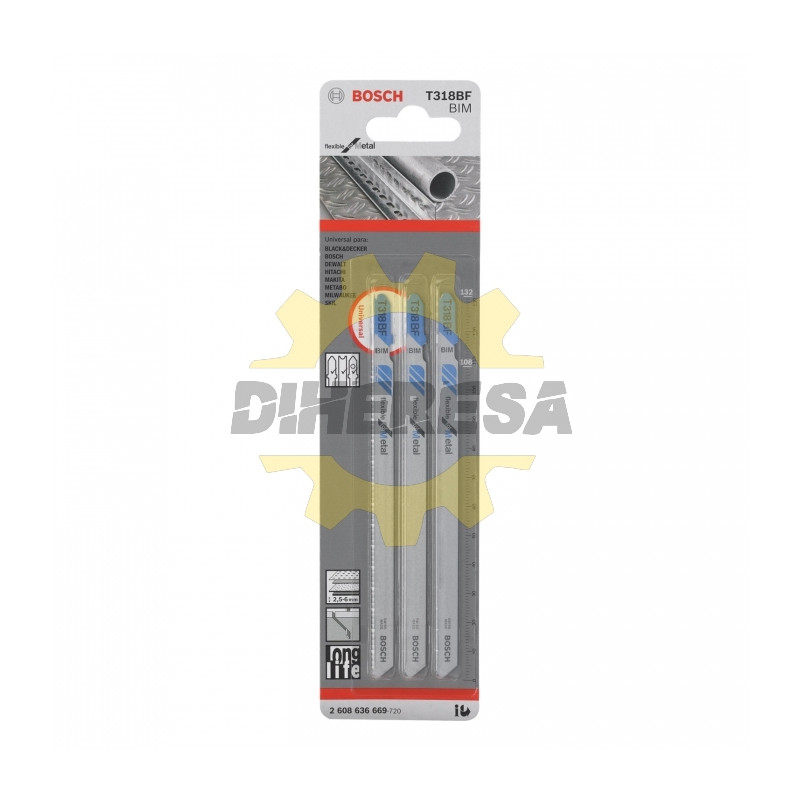 2608636669 SEGUETA T318BF | FLEXIBLE FOR METAL | 3pz. 2608636669 SEGUETA T318BF | FLEXIBLE FOR METAL | 3pz.