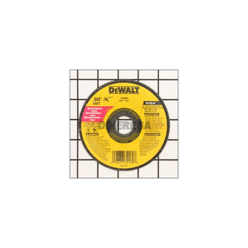 Dewalt DW8062  Z DISCO CORTE METAL 4-1/2X.045X7/8