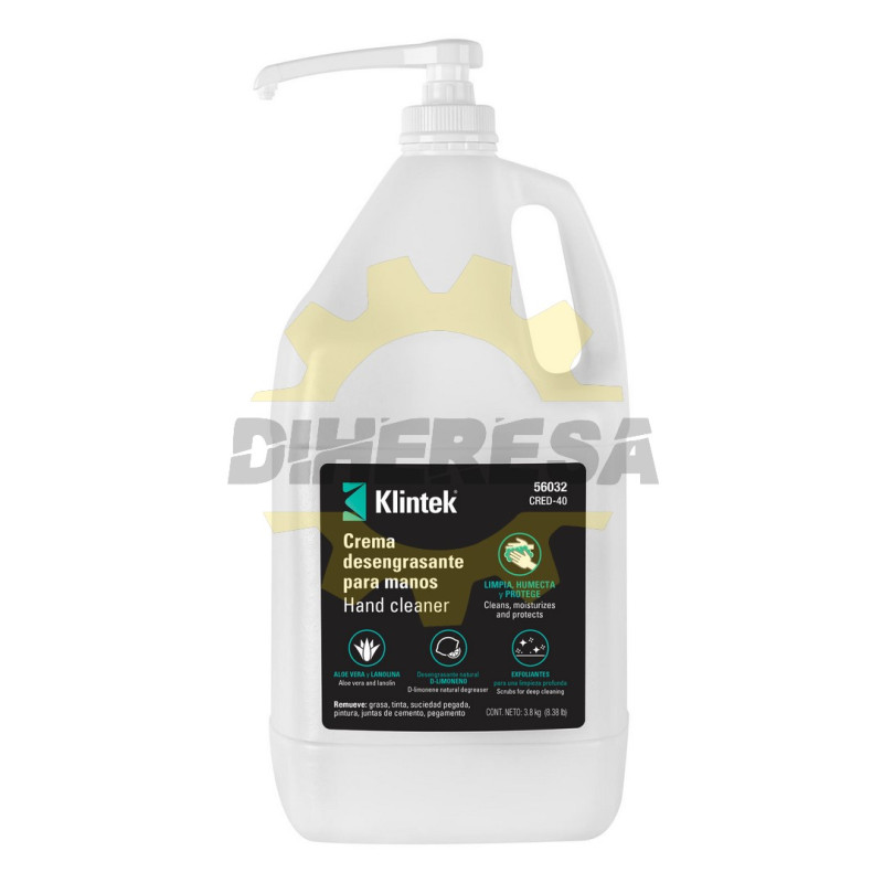 CRED-40 Crema limpiadora y desengrasante para manos, 1 gal, Klintek