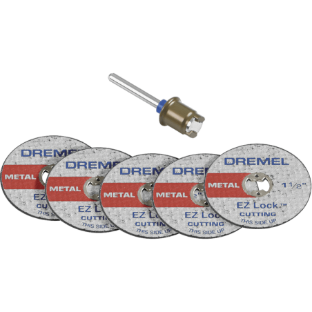2615E406AD Kit discos de corte EZ-Lock de 1 1/2" - 38.1 mm - Espesor de 1.1 mm5 discos y 1 mandril vástago adaptador