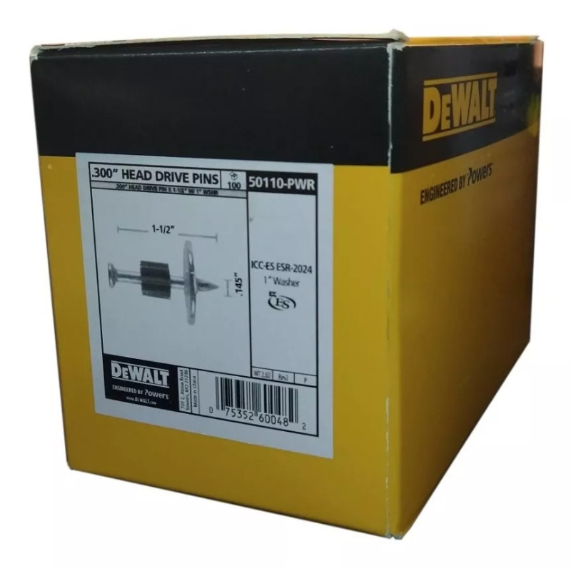 50110-PWR .300 Clavo para pistola fulminante 1-1/2" Dewalt