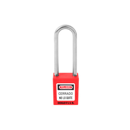 RL9008 CANDADO TERMOPLÁSTICO BLOQUEO ROJO 38MM X 44MM GANCHO LARGO DOGOTULS
