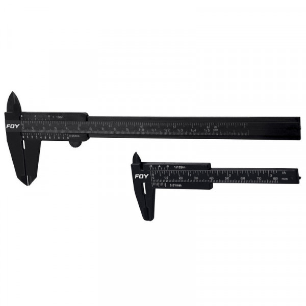 142070 FOY Juego de 2 calibradores pie de rey vernier plásticos 3" y 6" Foy | DIHERESA