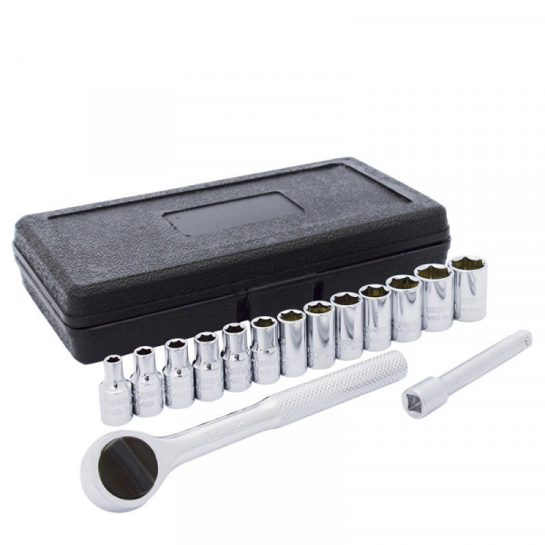 F4400 SURTEK Juego de 15 dados y accesorios en pulgadas 1/4" Surtek | DIHERESA