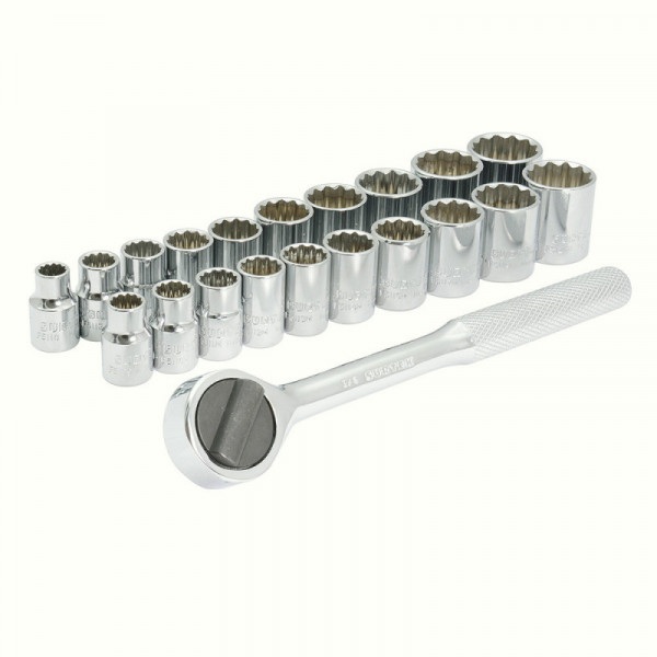 A02C SURTEK Juego de 21 dados y accesorios combinados 3/8" en rack Surtek | DIHERESA