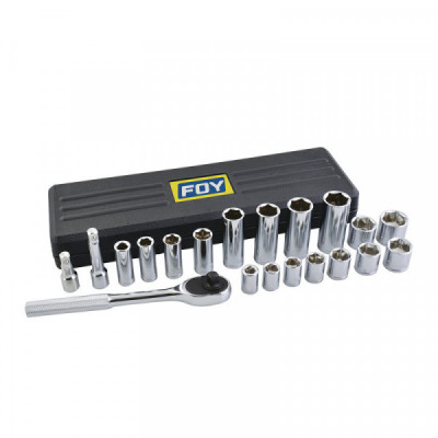 140437 FOY Juego de 21 dados y accesorios métricos 3/8" Foy | DIHERESA