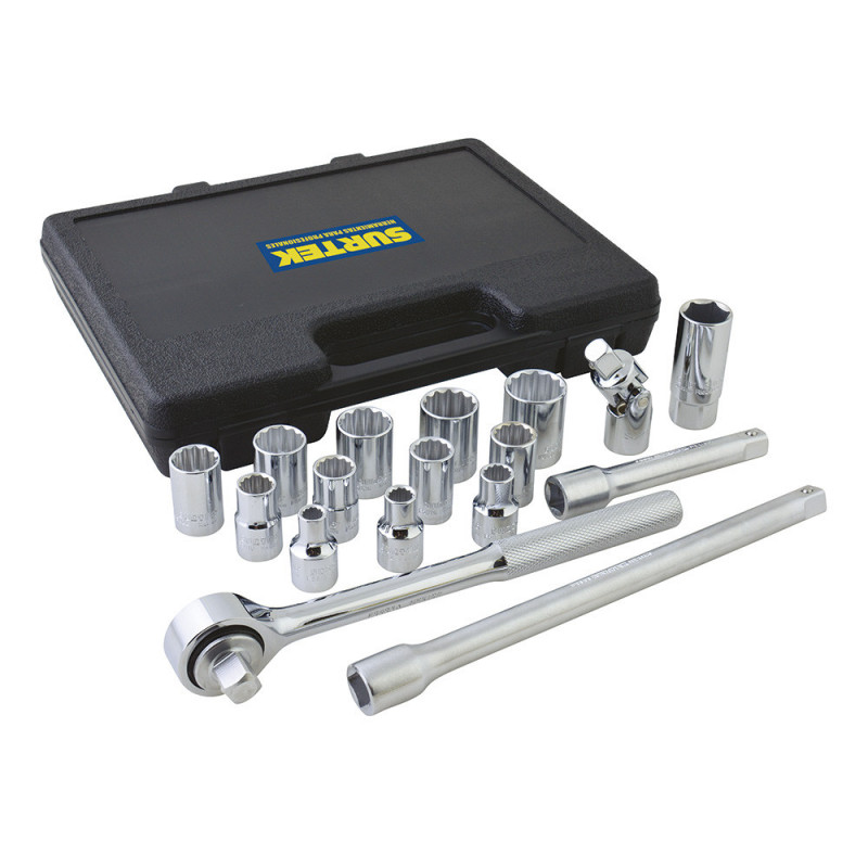 F5800 SURTEK Juego de 17 dados y accesorios en pulgadas 1/2" Surtek | DIHERESA F5800 SURTEK Juego de 17 dados y accesorios en pulgadas 1/2" Surtek | DIHERESA