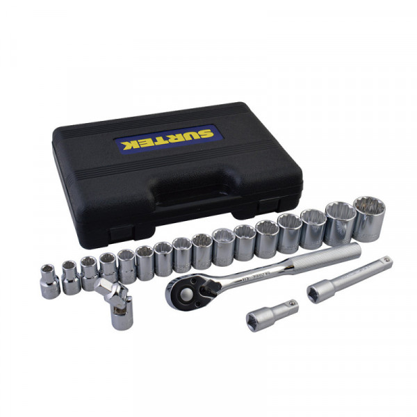 F5800BM SURTEK Juego de 20 dados y accesorios métricos 1/2" Surtek | DIHERESA