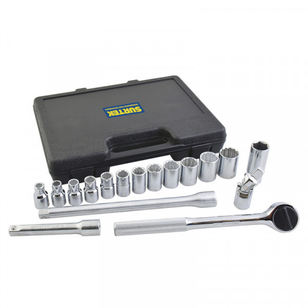 F5800M SURTEK Juego de 17 dados y accesorios métricos 1/2" Surtek | DIHERESA