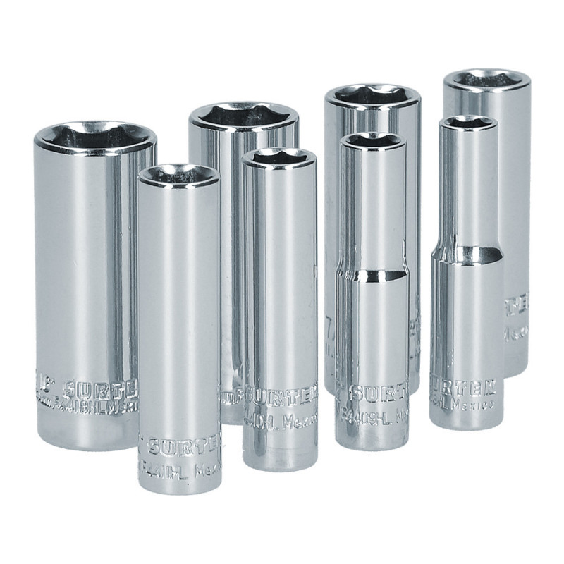 S13S SURTEK Juego de 8 dados largos en pulgadas 1/4" Surtek | DIHERESA S13S SURTEK Juego de 8 dados largos en pulgadas 1/4" Surtek | DIHERESA