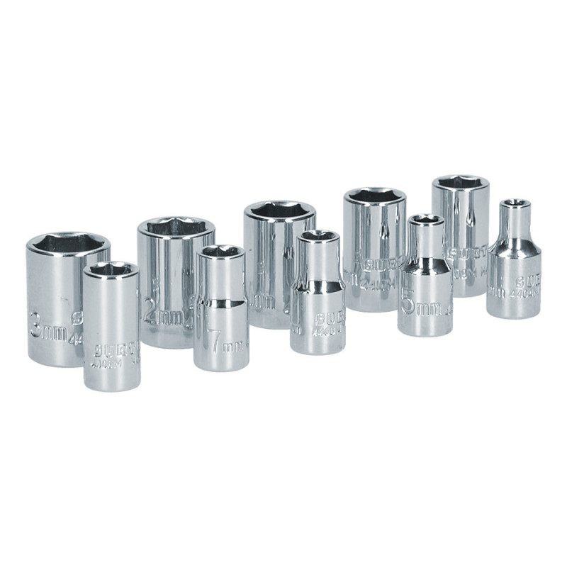 S05M SURTEK Juego de 10 dados métricos 1/4" Surtek | DIHERESA S05M SURTEK Juego de 10 dados métricos 1/4" Surtek | DIHERESA