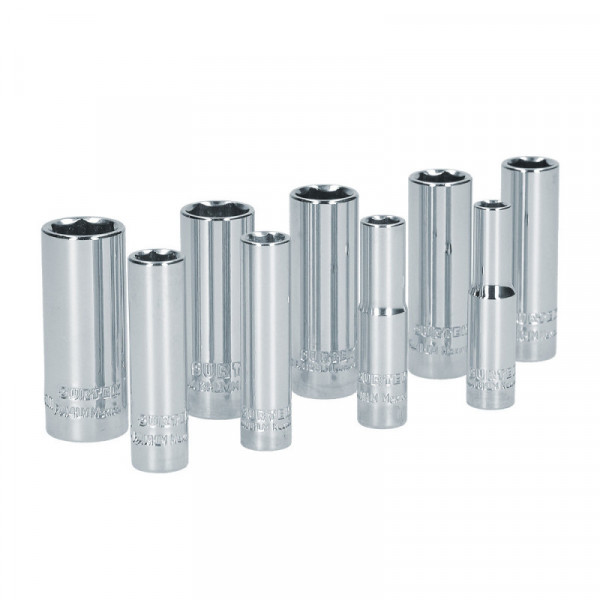 S13M SURTEK Juego de 9 dados largos métricos 1/4" Surtek | DIHERESA
