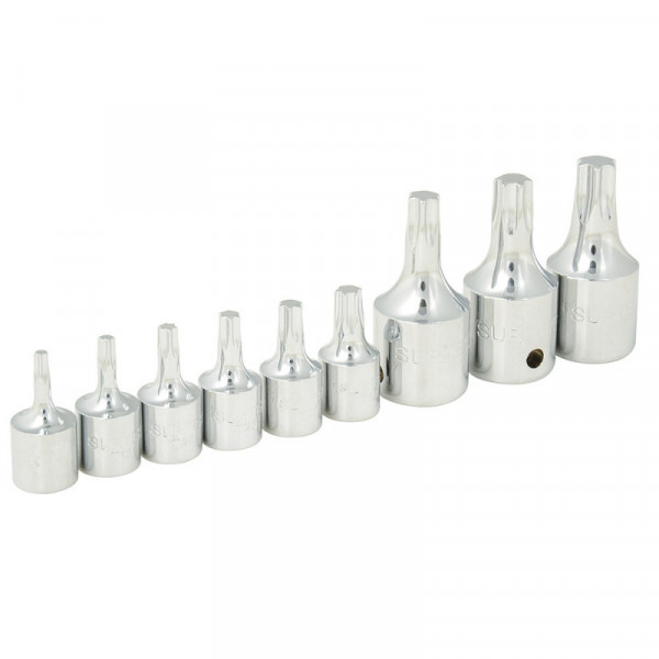 F4451T SURTEK Juego de 9 dados punta Torx macho 1/4" Surtek | DIHERESA