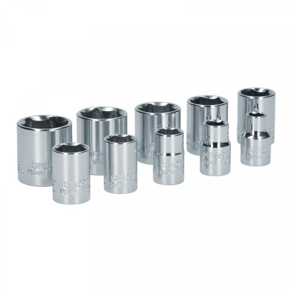 S06S SURTEK Juego de 10 dados en pulgadas 3/8" Surtek | DIHERESA