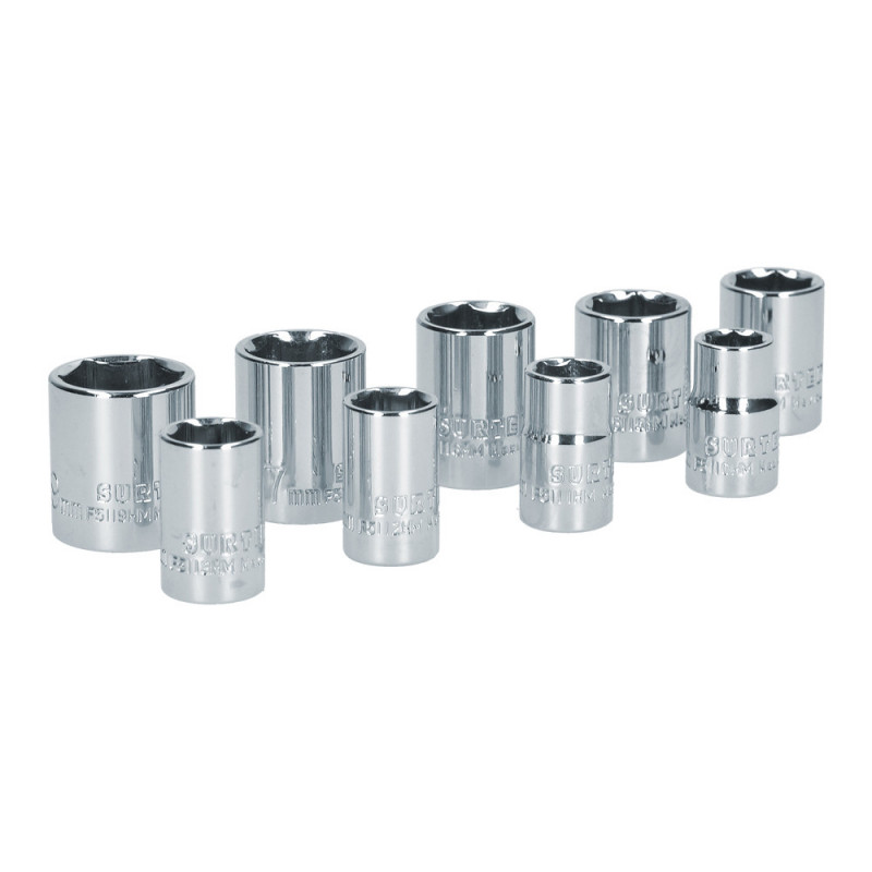 S06M SURTEK Juego de 9 dados métricos 3/8" Surtek | DIHERESA