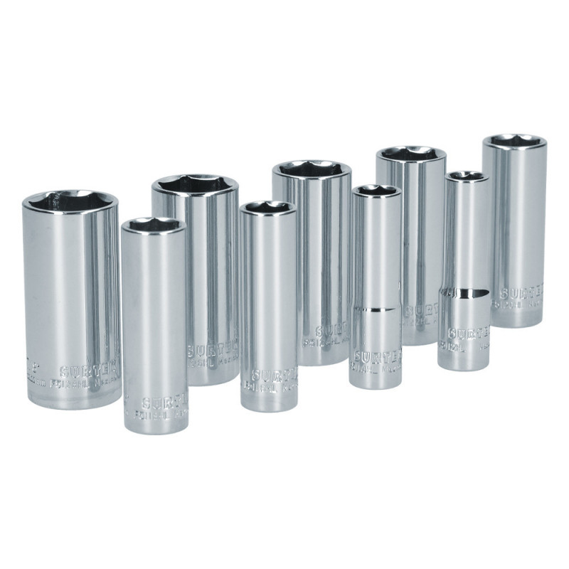 S12S SURTEK Juego de 9 dados largos en pulgadas 3/8" Surtek | DIHERESA S12S SURTEK Juego de 9 dados largos en pulgadas 3/8" Surtek | DIHERESA