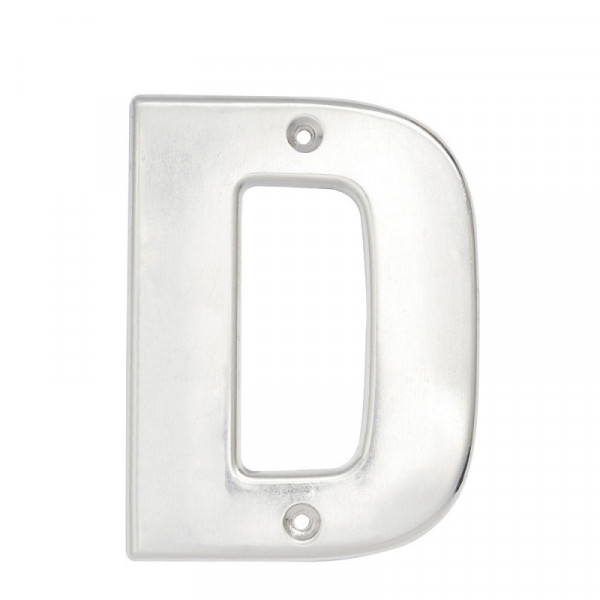 L70DC LOCK Letra D bold 4" cromo satinado Lock | DIHERESA