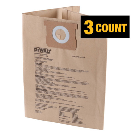 DXVA19-4101 3 -Pack Large Dry Shop Vacuum Collection filter