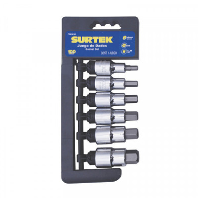 F58H01M SURTEK Juego de 6 dados punta hexagonal  métricos 1/2" Surtek | DIHERESA