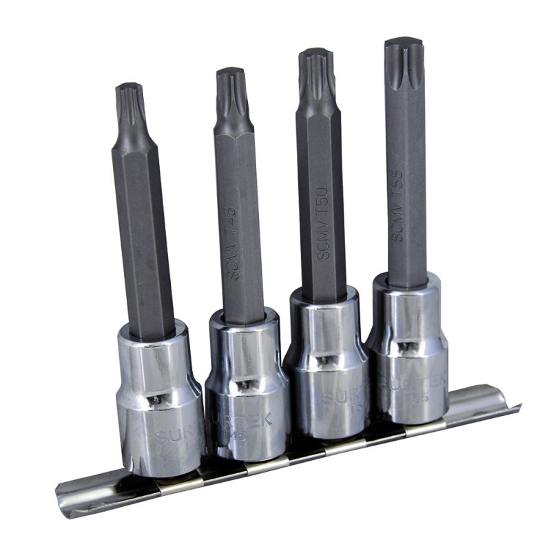 F5800TL SURTEK Juego de 4 dados punta larga Torx 1/2" Surtek | DIHERESA F5800TL SURTEK Juego de 4 dados punta larga Torx 1/2" Surtek | DIHERESA