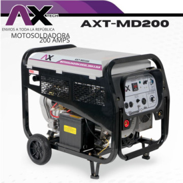 AX TECH MOTOSOLDADORA DIESEL 200A, 10HP, 5,500Wtts (TORO DIESEL)