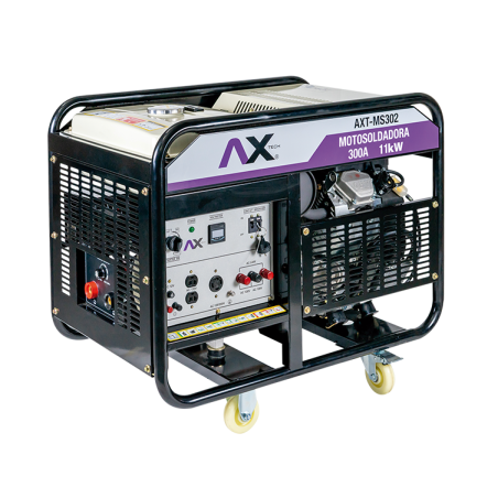 AX TECH MOTOSOLDADORA A GASOLINA DE 300A, 23HP, 11000W / CA, 220V