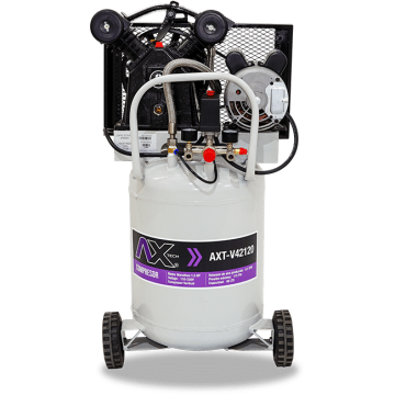 AX TECH COMPRESOR VERTICAL 48Lts CABEZAL 2 PISTONES EN V MOTOR MARATHON 1.5HP, 110-220V, 8.1CFM, 115PSI