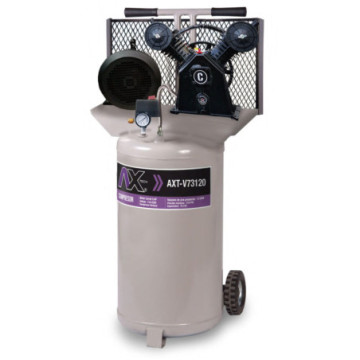 AX TECH COMPRESOR VERTICAL 72Lts CABEZAL 2 PISTONES EN V MOTOR CARROLL 3HP, 110-220V, 12CFM, 115PSI