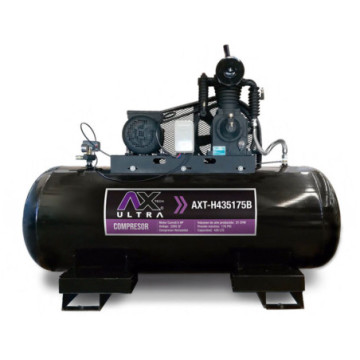 AX TECH ULTRA COMPRESOR HORIZONTAL 430Lts CABEZAL 2 PISTONES EN LINEA MOTOR CARROLL 5HP,220V 2PH, 21CFM, 175PSI