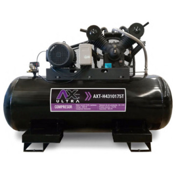 AX TECH ULTRA COMPRESOR HORIZONTAL 430Lts CABEZAL 4 PISTONES EN V MOTOR CARROLL 10HP,220V 3PH, 39.7CFM, 175PSI