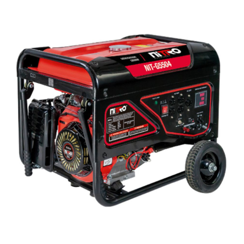 NITRO MACHINERY GENERADOR 5500Wtts, 13HP, 110/220V 60Hz CON ENCENDIDO MANUAL Y LLANTAS NITRO MACHINERY GENERADOR 5500Wtts, 13HP, 110/220V 60Hz CON ENCENDIDO MANUAL Y LLANTAS