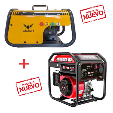 CICLON FLOW COMBO HIDROLAVADORA ELÉCTRICA 3000W Y GENERADOR INVERTER 3600 W
