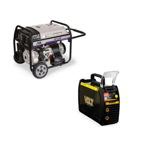 AX TECH COMBO GENERADOR 10,000Wtts, 16HP, 120/240V, 60Hz Y SOLDADORA 200A BI VOLTAJE