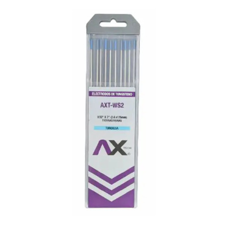 AX TECH ULTRA TUNGSTENOS TIERRAS RARAS COLOR TURQUESA 3/32"x7", PAQ. 10Pzs