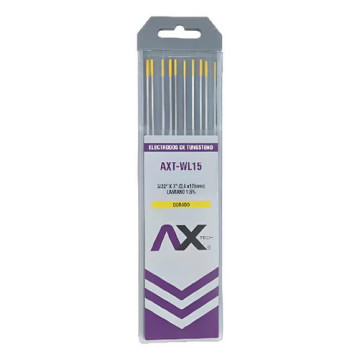AX TECH ULTRA TUNGSTENOS LANTANO 1.5% COLOR DORADO 3/32"x7", PAQ. 10Pzs