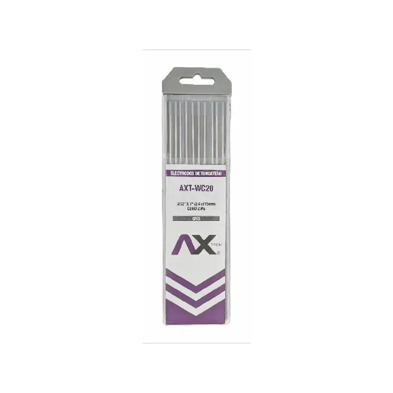 AX TECH ULTRA TUNGSTENOS CIERO 2.0% COLOR GRIS USOS GENERALES 3/32"x7", PAQ. 10Pzs AX TECH ULTRA TUNGSTENOS CIERO 2.0% COLOR GRIS USOS GENERALES 3/32"x7", PAQ. 10Pzs