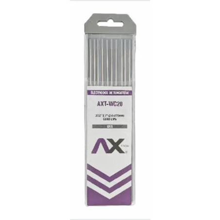 AX TECH ULTRA TUNGSTENOS CIERO 2.0% COLOR GRIS USOS GENERALES  3/32"x7", PAQ. 10Pzs