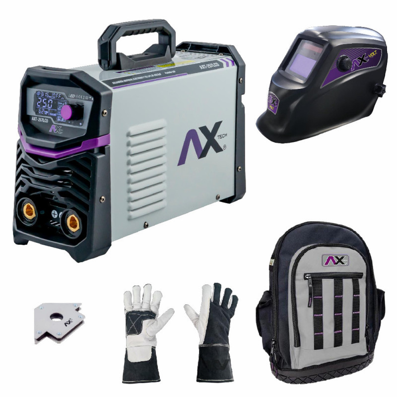 AX TECH COMBO SOLDADORA INVERSOR  250A BI VOLT MOCHILA