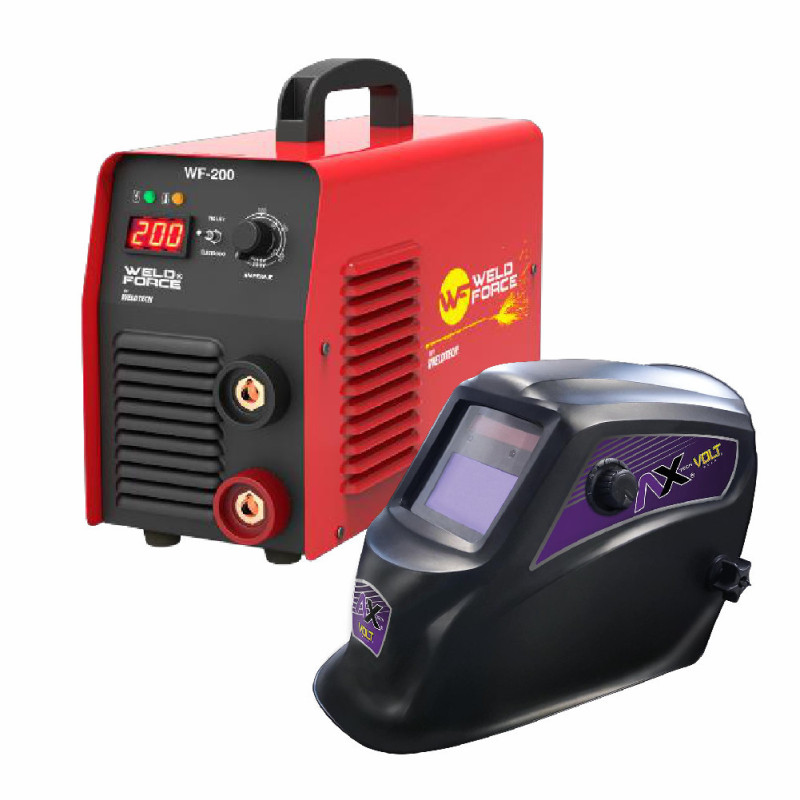 WELD FORCE SOLDADORA INVERSOR 200A, ELECTRODO Y TIG LIFT BI VOLTAJE CON CARETA AXT-CE1004-CV WELD FORCE SOLDADORA INVERSOR 200A, ELECTRODO Y TIG LIFT BI VOLTAJE CON CARETA AXT-CE1004-CV