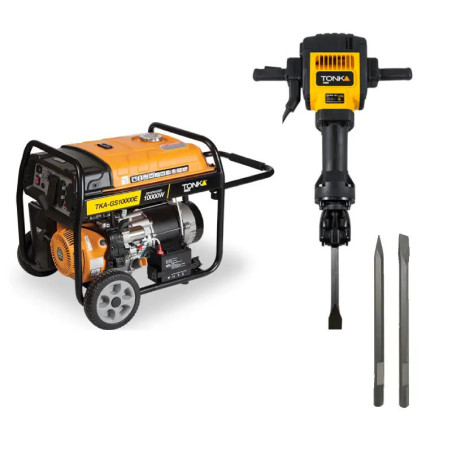 TONKA FORCE GENERADOR 10,000Wtts, 16HP, 120/240V, 60Hz, MARCHA, BATERIA,LLANTAS Y MANIBELAS CON ROMPEDOR TKA-SH3200