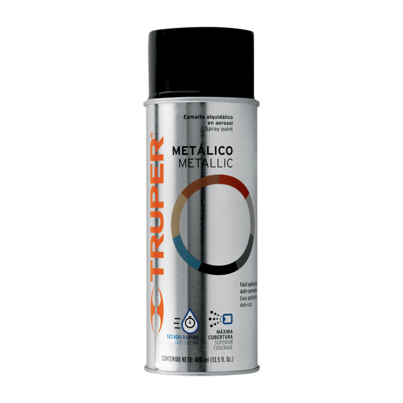 PAM-NE-2 Pintura en aerosol, negro metálico, bote tradicional, 400 ml PAM-NE-2 Pintura en aerosol, negro metálico, bote tradicional, 400 ml