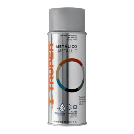 PAM-PL-2 Pintura en aerosol, plata metálico, bote tradicional, 400 ml