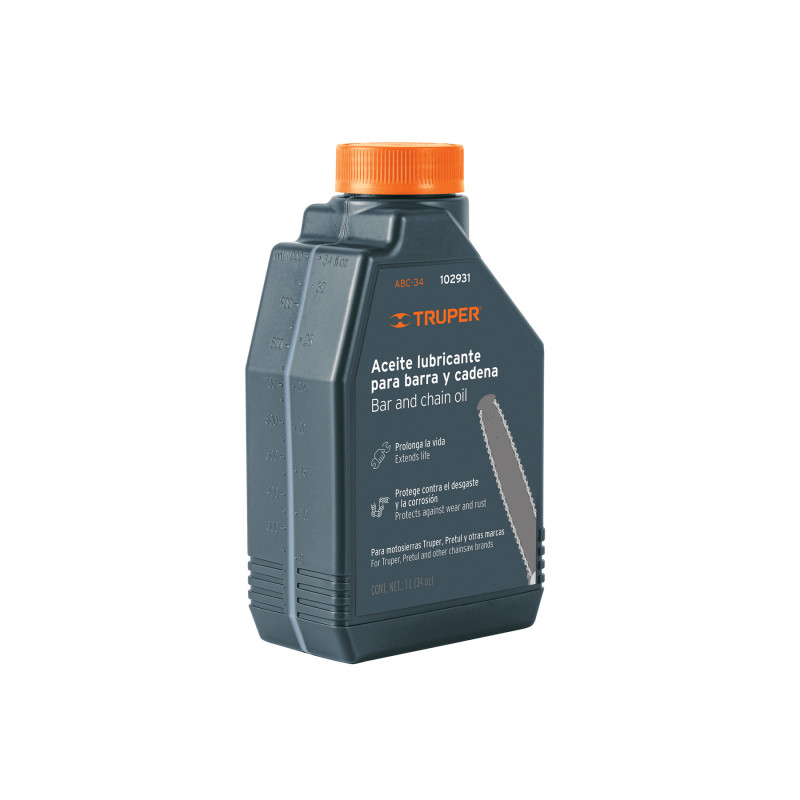 ABC-34 Aceite lubricante para barra y cadena de motosierra, TRUPER ABC-34 Aceite lubricante para barra y cadena de motosierra, TRUPER