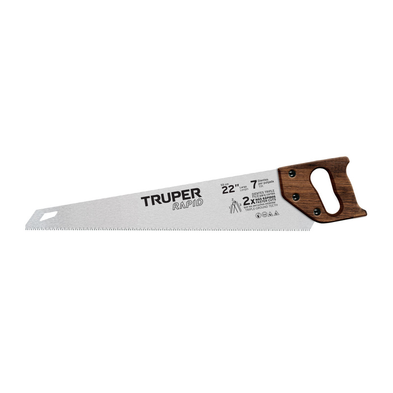 STR-22M Serrucho Rapid 22', 7 DPP, mango de madera, Truper STR-22M Serrucho Rapid 22', 7 DPP, mango de madera, Truper