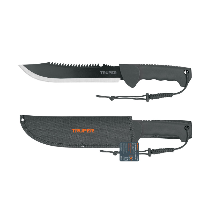 MACH-10X Machete doble filo 10', cacha inyectada, con funda, TRUPER MACH-10X Machete doble filo 10', cacha inyectada, con funda, TRUPER