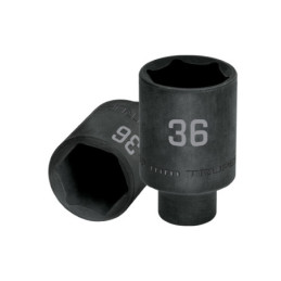 D-7336-ML Dado largo impacto de 36 mm, 6 puntas, cuadro 1/2', Truper