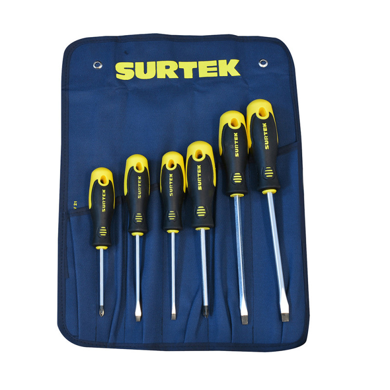 D200B SURTEK Juego de 6 destornilladores bimaterial estuche combinado Surtek | DIHERESA D200B SURTEK Juego de 6 destornilladores bimaterial estuche combinado Surtek | DIHERESA