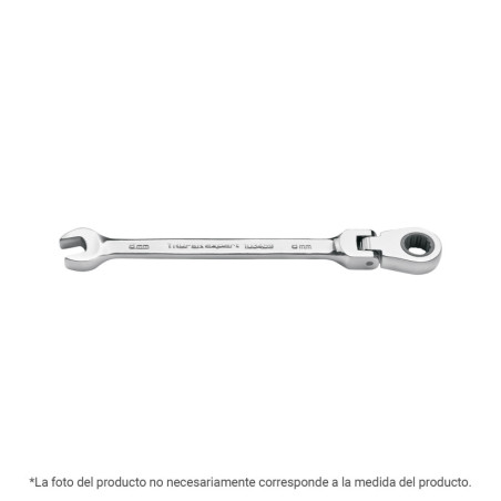 LL-2019MXF Llave combinada con matraca 19 mm flexible, Expert