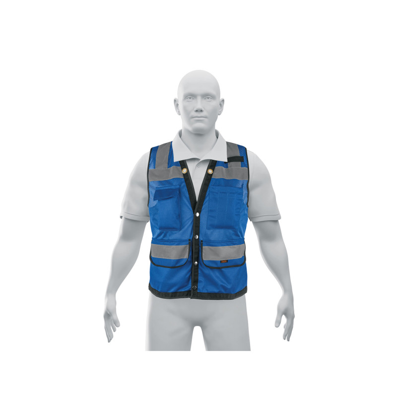 CHS-800A-L Chaleco seguridad reforzado azul con bolsas, G, EXPERT CHS-800A-L Chaleco seguridad reforzado azul con bolsas, G, EXPERT