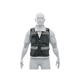 CHS-800NE-XL Chaleco seguridad reforzado negro con bolsas, EG, EXPERT